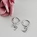 Huggie Dangle Hoop Earrings, Small Gold Silver Star Moon Earrings with Trendy Style for Women Ear Piercing Simple Jewelry, 4 Pairs