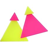 80s 90s Neon Earrings for Women Colorful Square Triangle Acrylic Drop Dangle Earrings Retro Geometric Ear Stud for 80s 90s Outfits Neon Accessories Gifts