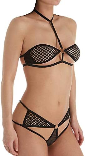 Oh Là Là Chéri 2 PC Underwire CAGE Bra and Harness Panty with Gold Rings