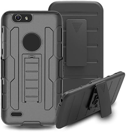 ZTE Blade Z Max Case, ZTE ZMax Pro 2 Case, ZTE Sequoia Case,LingAo Swivel Slim Belt Clip Holster Armor Protective Case, Defender Cover for ZTE Z982 (black)