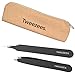 Tweezees Precision Black Coated Stainless Steel Tweezers - Professional Slant Tip & Splinter Tip Tweezer - Includes a Canvas Storage Bag!