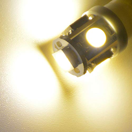 YITAMOTOR 20x T10 Wedge 5-SMD 5050 Warm White LED Light Bulbs W5W 2825 158 192 168 194 for Interior Reading Dome Map Cargo Trunk Door Doorstep Courtesy Instrument Panel License Plate Side Marker Light