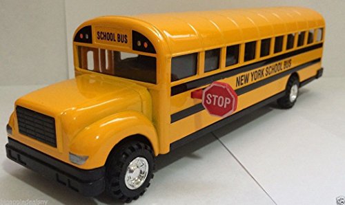 MK Large 8.5 inch NEW YORK CITY NYC Yellow School Bus DieCast Toy Car Model