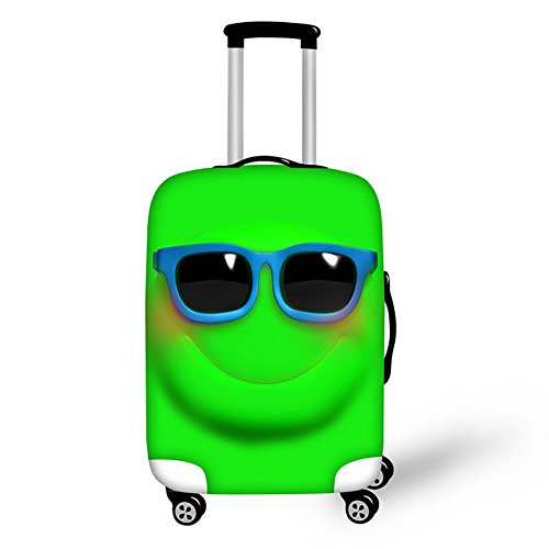 FOR U DESIGNS 18-22 Inch Small Cool Face Emoji Design Soft Luggage Cover for Kids