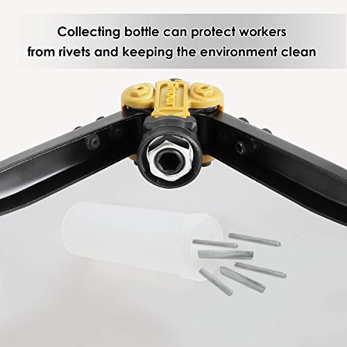 Ginour 13-inch Heavy Duty Rivet Gun with 5 Nosepieces and Collecting Bottle, Excellent Leverage Design Save Time and Effort