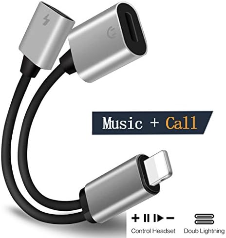 Lightening Jack Adapter, Lightnig Adapter for iPhone 7/7Plus iPhoneX 10/iPhone 8/8Plus, Lightning Headphone Jack Cable, Support Music+Charger+Calling+Audio Splitter Supports iOS 10.3/11 or Later …