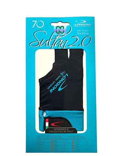 Longoni Sultan 2.0 Billiard Pool Cue Glove - for Left Hand - Black (Large)