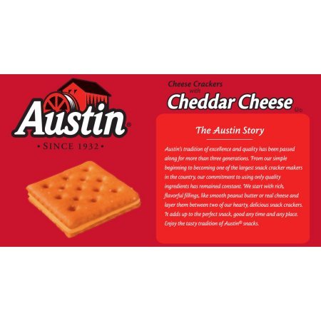 Austin Cheese Crackers with Cheddar Cheese, 1.38 oz, 27 count