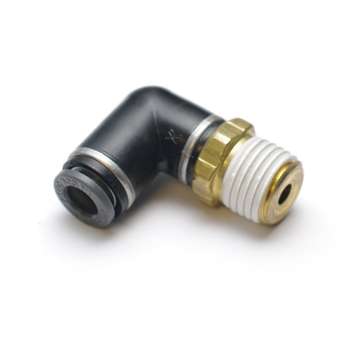 RideTech31954201 Male Swivel Elbow Push-to-Connect Tube Fitting Adapter, 1/4" Tube OD x 1/4" NPT Male