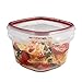 Rubbermaid Lock-Its Square Food Storage Containers with Easy Find Lids, 7 Cup, Racer Red