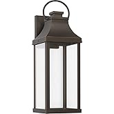Capital Lighting 946421OZ-GL Bradford Night Sky Clear Glass Rectangular Outdoor Wall Lantern, 1-Light 7 Watt, 21" H x 7" W, O