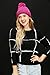 RSJewel Reflective Beanie Hat Enhanced Visibility Cold Weather Running Beanie Cap One Size (Fuschia with Pom Pom)