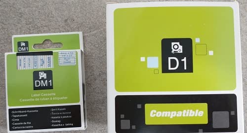 NOW INK LTD 45801 Label Tape. Compatible with DYMO D1 Series Standard Labelling Tapes. (19mm, Blue ON Clear)