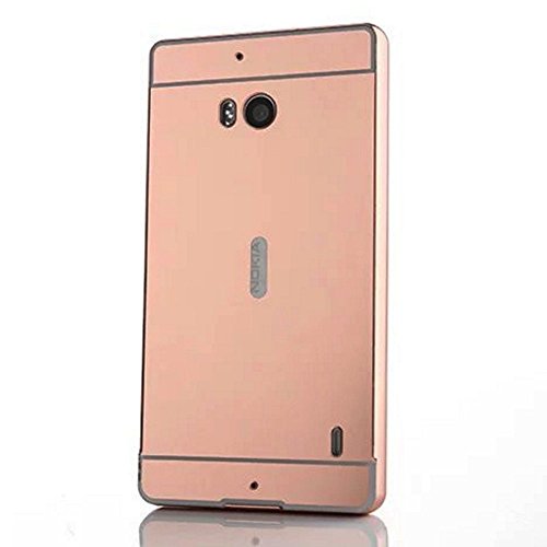 Nokia Lumia Icon 929 / 930 Case, Silverback(TM) Luxury Metal Air Aluminum Bumper Detachable + Mirror Hard Back Case 2 in 1 Cover Ultra-Thin Frame for Nokia Lumia Icon 929 / 930 -RoseGold