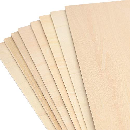 KEILEOHO 10 Pack Balsa Wood Sheets 12 x 12 x 1/8 Inch, Large Thin Wood