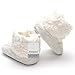 Annnowl Baby Girls Knit Soft Fur Winter Warm Snow Boots Crib Shoes (0-6 Months, White)