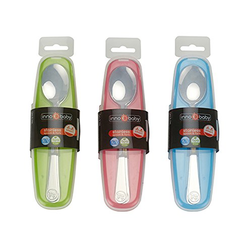 image for Innobaby Din Din Smart Stainless Steel Spoon and Fork with Carrying Ca