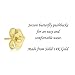14k Yellow Gold Solitaire Round Cubic Zirconia CZ Stud Earrings with Gold butterfly Pushbacks (8mm)…