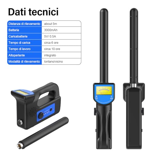 ESANHAO 512HZ Locator Receiver Probe of Pipes Transmitter for Sewer with LED for Underground Exploration Receiver