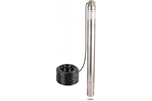 ZYIY 2Inch Stainless Steel Screw Well Pump 220V/60Hz Submersible Deep Well Pump 0.5Hp 164ft Water Well Pump 50mm Bore Deep Well Pump 4.4GPM with 50ft Cable Electric Water Pump for Garden Farmland Home
