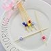 DLOnline 200 Counts 4.7 Inches Acrylic Pearl Fruit Sticks,Wooden Party Picks for Appetizer,Drink,Sandwich,and Cupcake,Bamboo Cocktail Toothpicks for Wedding Birthday Party Supplies (8 Colors)