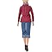 6 PCS Fashion Doll Toy Winter Sweater Pants Sunglasses Shoes Bag Scarf Outfits Clothes Accessories for 11.5 inch Height Barbie Dolls Toys Children Girls Birthday Xmas Gift