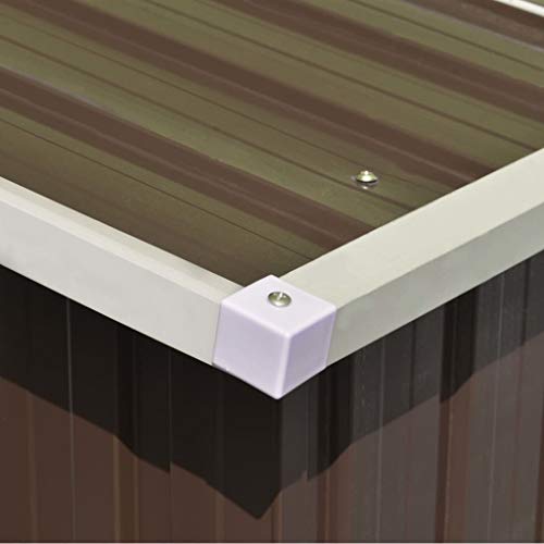 ghuanton Geräteschuppen 257x398x178 cm Metall Braun Heim & Garten Rasen & Garten Garten & Balkon Gartenhäuschen… – Bild 5