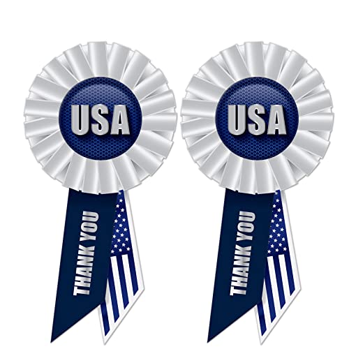 Beistle 2 Piece American Flag USA Rosette Ribbons for 4th of July Patriotic Dec…