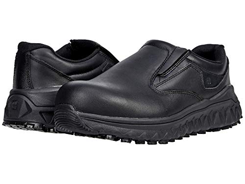 Shoes for Crews Bridgetown, Men's, Women's, Unisex Aluminum Toe (at) Slip On Work Shoes, Slip Resistant, Black, Size 8