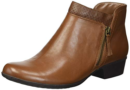 Rockport Women's Carly Bootie Ankle Boot, tan Leather, 6.5 M US