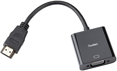 HDMI to VGA Adapter 1080P, TOOSELL Gold-Plated HDMI to VGA Adapter(Male to Female)for Computer/Desktop/Laptop/PC/Monitor/Projector/HDTV/Chromebook/Raspberry Pi/Roku/Xbox and More - Black