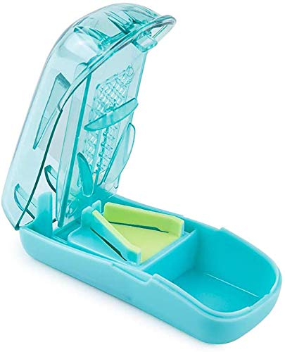 Pill Cutter with Blade Guard, BUG HULL Pill Splitter for Small Pills Cut Pills, Vitamins, Tablets Blue