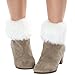 Fur Leg Warmers Women,Fuzzy Furry Fluffy White Leg Warmers,Christmas Faux Fur Boot Cuffs Toppers for Women