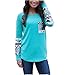 Women Cotton Casual Crewneck Solid Long Sleeve T-shirt Tops with Pocket