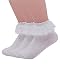 YASIDI Women Socks, Comfortable No-Show Cotton Ankle lace Socks (3 Pairs, White)