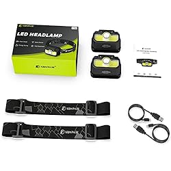 AlpsWolf Headlamp Rechargeable, 2 Pack Adjustable