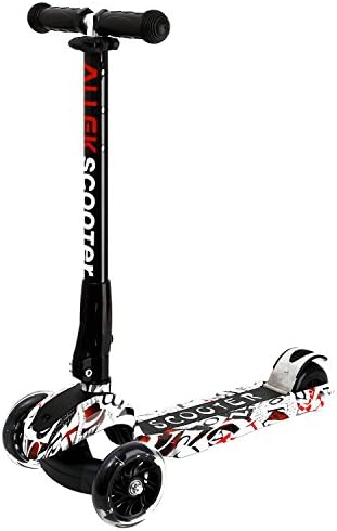 Scooters for Kids, Allek Wide Deck 3 Wheels Scooter for 3 Years and Up with T-Bar Handle 150lb Weight Limit Kick Scooter