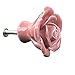 Aketek 8PCS Ceramic Vintage Rose Floral Door Knobs Handle Drawer Kitchen Screw -White/Pink