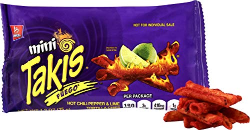 image for Barcel Mini Takis - Crunchy Rolled Tortilla Chips - Fuego Flavor (Hot 