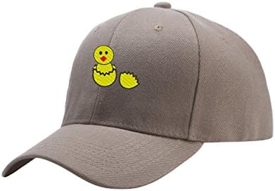 Chick Gray Peaked Hat Embroidered Logo Adjustable Dad Cap