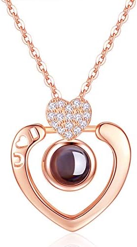 Rose Gold Projection Pendant Necklace 