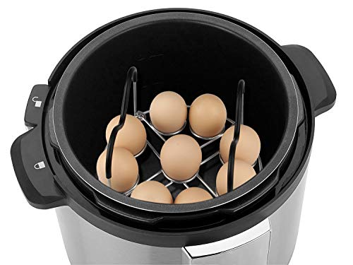 Aiduy Egg Steamer Rack Trivet with Heat Resistant Silicone Handles for Instant Pot Accessories 6 qt 8 Quart, Stainless Steal Kitchen Trivet Steam Rack Steaming Holder Pressure Cooker Accessories - Thumbnail 4