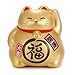 JapanBargain, Japanese Lucky Cat Ceramic Maneki Neko Feng Shui Charms Fortune Cat, Made in Japan (Gold, 3.5-inch)