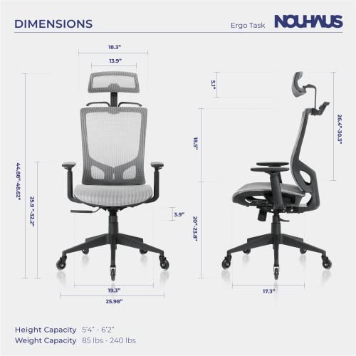 Nouhaus ErgoTASK Ergonomic Task Chair, Computer Chair and Office