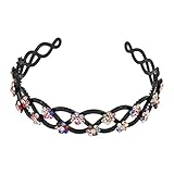 Yeshan Criss Cross Design Rhinestone and Crystal Strong Plastic Headband ,Hairband for Women