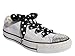 Pimp My Shoes, Adults Black Polka Dot Satin Ribbon Shoelaces/Shoe Strings to Fit Adult Converse Lo's sneakers US Sizes 5 to 10
