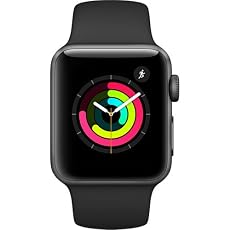 Apple Watch Series 3 38mm Smartwatch (GPS Only, Space Gray Aluminum Case, Black Sport Band) (Certified Refurbished)
