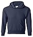Hanes Youth 7.8 oz 50/50 Pullover Sweatshirt w/hood in Navy - Large (14/16)