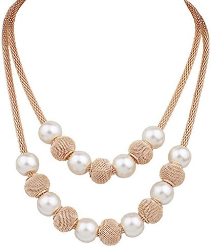 Rovao European and American fashion joker street snap double pearl ball new necklace