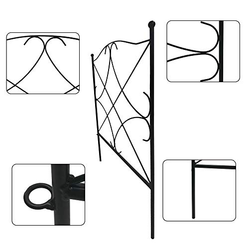Amagabeli 60CM X 300CM Gartenzaun Metall Zaunelementen Gartenzaun Dekorative Zaun Komplettset Zaun Metall Holz Draht… – Bild 4